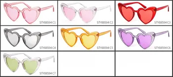 2018 Love Heart sunčane naočale Žene slatka seksi retro Mačje oči Sunčane naočale stare 90-e ružičaste naočale crveni sjaj leće, naočale ženske