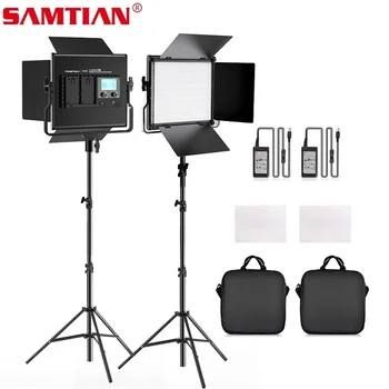 SAMTIAN Video Light L4500K photography light 2Set With Tripod Dimmable Studio panle light studio for photography photo LED light