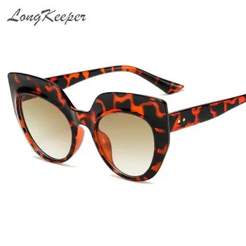 LongKeeper Sexy Ladies Cat Eye sunčane naočale Žene Vintage Brand Blue Sun naočale za žene Leopard naočale UV400 oculos feminino