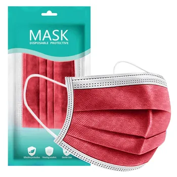 Mascarillas adultos Deep Red jednokratnu masku za lice 3Ply elastična hvataljke za uho sigurnost udoban maska пылезащитная automobilski ispušni Maska