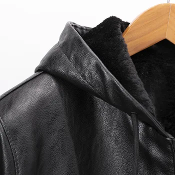 Muška zimska jakna dugih rukava s kapuljačom svakodnevni негабаритная runo jakna od umjetne kože odjeća za dječake crni kaput muškog 4xl 5xl ветровка