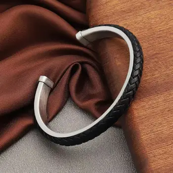 Yoiumit moda Narukvica od nehrđajućeg čelika novi nakit kožni muški narukvica poklon za Valentinovo