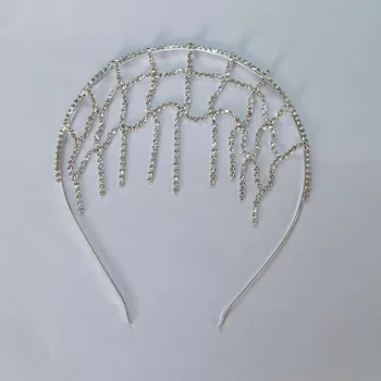 Novi dizajn luksuzni gorski kristal kićanka obruč za kosu оголовье Crown kose komad za žene Crystal vjenčanje čelo kruga ukras za kosu
