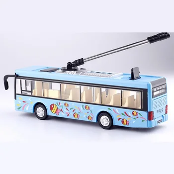 Dječje igračke rafting izlet autobusom model 1/32 trolejbus lijevanje pod pritiskom tramvaj autobus vozila auto igračka sa zbirkama svjetla i zvuka