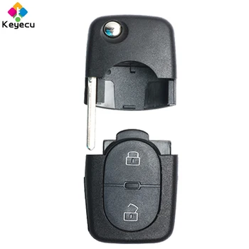 KEYECU zamjena flip daljinskog ključa automobila torbica s 2 gumba i CR1620 položaj baterije-privjesak za Volkswagen Bora Golf Passat