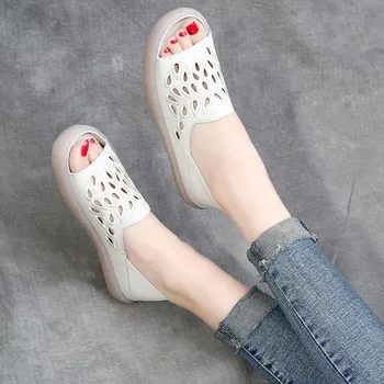 DRKANOL modne meke sandale ženska ljetna obuća kvaliteta prirodna koža gladijatorske sandale za žene vanjski čarapa svakodnevne ravne sandale