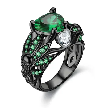 Punk prsten za žene ljubičasta Crystal CZ lubanju prsten crna boja zlata moda za vjenčanje nakit poklon Dropshipping