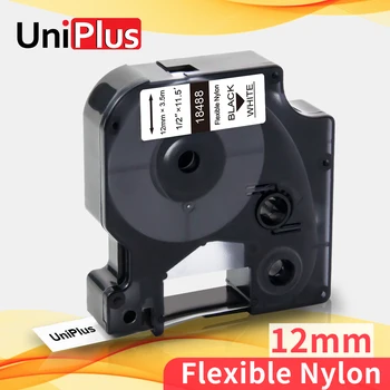 UniPlus najlon oznake traka 18488 kompatibilne Dymo Rhino IND Traka crno na bijelom 12 mm za Dymo Label Maker Rhino 5200 4200 6000