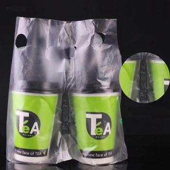 200 kom./lot - kapacitet. 500 ml-700 ml 5 svilene jednokratnu uporabu plastičnih vrećica 2 šalice mlijeka čaj Šalica kave takeaway pakiranje paketa