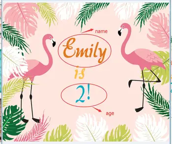 Slika pozadina flamingo rođendan banner baby children happy birthday party background photobooth photo studio prop W-293