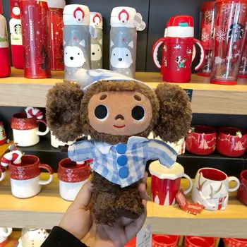 Super meke velike oči Rusija anime majmun lutka sa šeširom pliš igračku Чебурашка mekana lutka igračka za bebe kids sleep smiriti lutku igračke dječaci