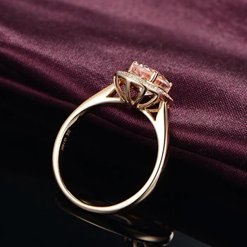 2020 nova luksuzna moda 14K rose gold ovalno šampanjac visoke kvalitete zaručnički prsten s dijamantom rođendanski poklon ženski nakit
