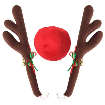 Jelenji rog Jingle Bells odijelo Rudolf automobil Božićni ukras dekor s nosom SAL99