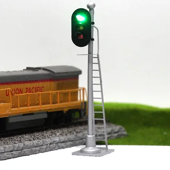 3pcs model željeznički vlakovi signale crvena žuta zelena blok signal HO mjerilu 6.5 cm semafor Silver stup sa stepenicama JTD873GYR