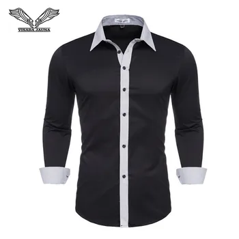 Plus size Haljina košulja muškarci s dugim rukavima novi veliki veličina pamučne košulje muške društveni 8XL 7XL 6XL 5XL jednobojnu Muška odjeća N5135
