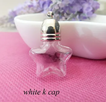 8x25x20mm star shape mala prozirna staklena bočica bočica parfema & cover & gumeni utikač za diy ogrlica privjesak ovjes(opcija stil)