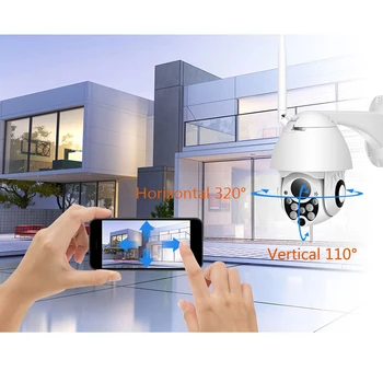 Vodootporni mini wifi ip PTZ-kamera, 4X digitalni zoom HD 1080P razlučivost pravi P2P bežični speed dome kamere vanjski video nadzor sigurnosti