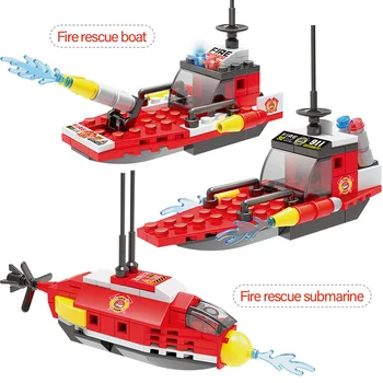 641шт požara i spašavanja stanica kompatibilna vojna gradska policijska brod helikopter građevinski blokovi i cigle obrazovanje dječje igračke