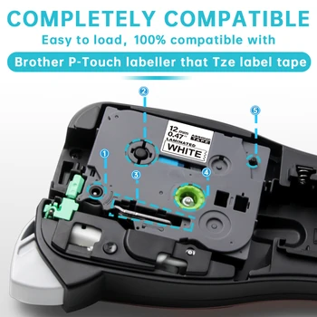 6PK TZe231 TZe-231 crno na Bijelo za Brother 12mm TZe laminirane Trake Label Maker Case Shell for Brother PT-H110 PT-E110 PT-H107