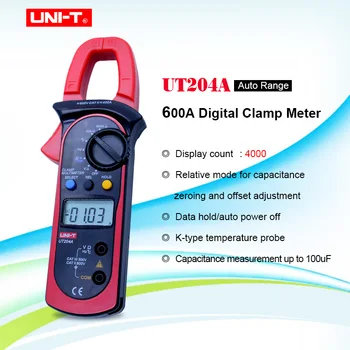 UNIT UT204A Digital Stezaljke meter aotu range True RMS LCD Multifuction Ohm DC AC Voltmeter AC Ammeter Data Hold