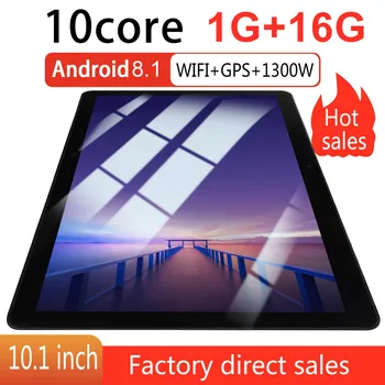 KT107 Round Hole Tablet 10.1 Inčni HD Large Screen Android 8.10 Version Fashion Portable Tablet 1G+16G Black Tablet