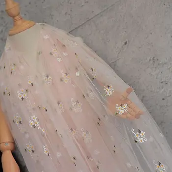 150 cm Široka vez Добби soft nadvoji cvjetne čipke tkanina za djevojčice тюлевое haljina vjenčanje odjeće šivanje ukrasnih Cvjetnih mrežaste tkanine