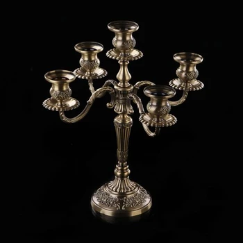 IMUWEN brončani svijećnjaci metalne 5-Arms/3 Arms svijeća za vjenčanje nakit svijećnjaci događaj stol štand je središnji element