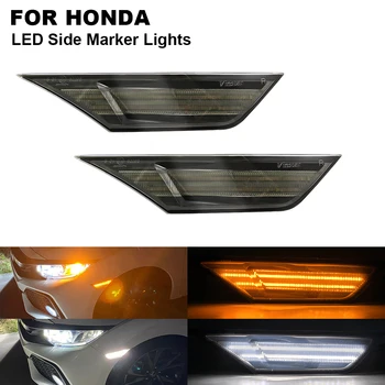 2 komada dimljenog leće led bočni parking svjetla индикаторные lampe za Honda Civic 2016 2017 2018 2019 2020 Jantar+Bijeli auto oprema