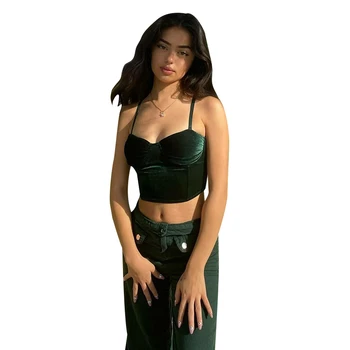 Ženski jednobojnu potkošulja tanki elastični leđa trbuh-baring sling top bez rukava top špageti remen majice majice