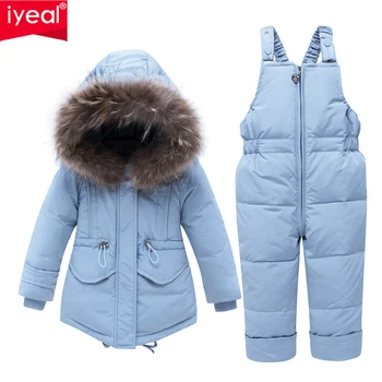 IYEAL ruski djeca zima topla odijela dječaci girl patka dolje jakna + hlače odjeću setovi Dječje odjeće snijeg nositi visoke kvalitete