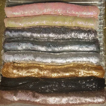 2019 moda tkanina zlato srebro metalne mrežaste tkanine od metalne šljokice tkanine za uređenje doma zavjese haljina torba DIY šivanje
