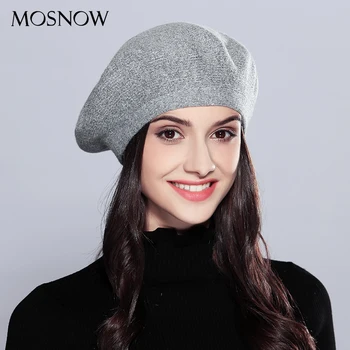 Vunene ženske zimske kape elegantne nove kvalitetne 2019 Modni jesensko-zimske sjajna pleteni beretke kape kape #MZ727