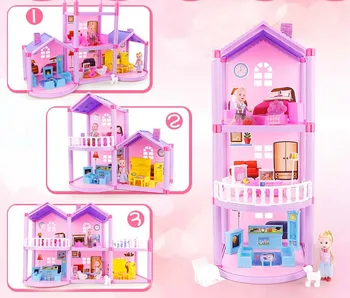 Priručnik lutkine dvorac DIY kuća igračka minijaturni lutkine pokloni za Rođendan razvojne igračke lutka Vila djevojka DIY igračke
