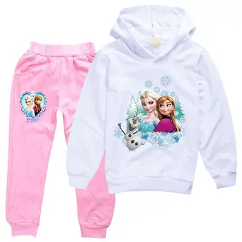 Disney Princess Elsa Fashion Fall Clothes Toddler Girls pamuk slatka djevojčice majice i hlače 2 kom. smrznuto dječji kompleti odjeće
