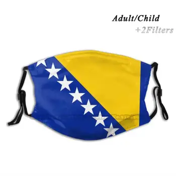 Zastava Bosne I Hercegovine Ispis Višekratnu Upotrebu Pm2.5 Diy Filter Usta Maska Djeca Zastava Bosna I Hercegovina Sarajevo Zemlja Europa