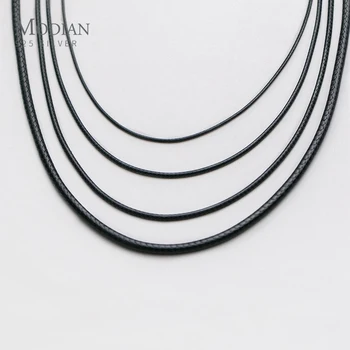 Modian New 925 Sterling Silver Buckle Chain Fashion Basic, pleteni kožni kabel Ogrlice za žene All-match privjesak fin nakit