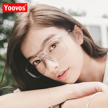 Yoovos 2021 naočale okvir žene plavo svjetlo trg ultra-lagane naočale Žene TR90 luksuzni brand dizajn naočale Gafas De Mujer