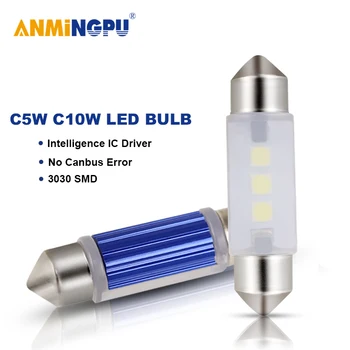 ANMINGPU 2X signal žarulja Festoon C5W Led Canbus 31mm 36mm 39mm 41mm 3030SMD C10W LED unutarnja svjetla za čitanje dome svjetlost bijela 12V