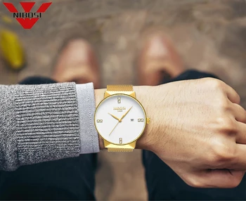 NIBOSI mens najbolji brand luksuznih muška moda sportski sat Muške vodootporne kvarcni sat sa datumom Man Army military ručni sat