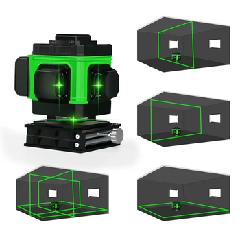 Clubiona IE12A Privrednog zelena boja poda i zida poravnava laser za daljinsko upravljanje 3D sa baterijom Li-Ion