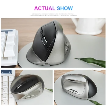 Bežični vertikalni optički računalni miš je ergonomski punjiva gaming miš 6D USB Gamer Mice Mause za kućnu uporabu uredski
