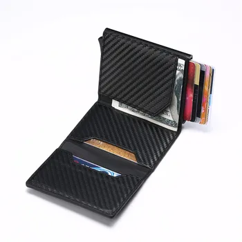 BISIGORO Rfid Smart Novčanik nositelj kreditne kartice metalni tanki tanki muški novčanik Pass secret pop up minimalistički torbicu mali crni novčanik