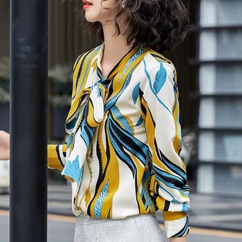 Luk Tiskanih Košulja Žene Klasicni Proljeće Nova Moda Dugi Rukav Šifon Bluze Ured Dame Formalne Radne Vrhovima