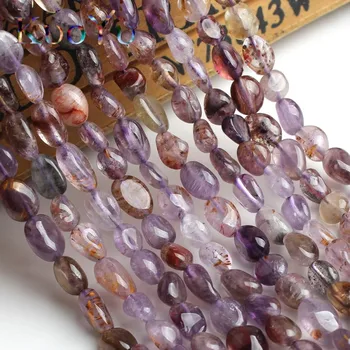 6-8 mm prirodni nepravilan ljubičasta duh kvarc perle glatka labav kamena razuporne perle za izradu nakita DIY narukvica 15