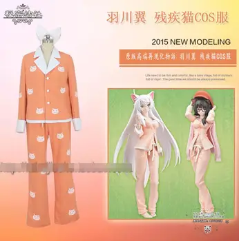 Anime Bakemonogatari Cos Hanekawa Tsubasa osoba s invaliditetom mačka crtani žena Žena Halloween cosplay odijelo