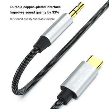KEYSION HiFi DAC pojačalo za slušalice USB Tip C do zvučnika AUX adapter kabel 32bit 384kHz HD digitalni dekoder za automobil kabel za audio ulaz