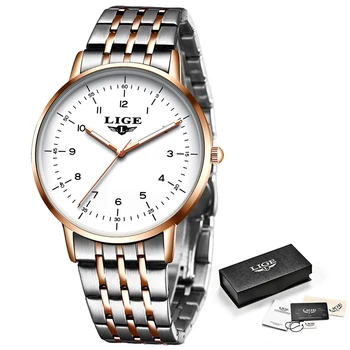 2021 LIGE women Watches Top Apartments Brand Sport kvarcni satovi za žene posao vodootporan ženski ručni sat od nehrđajućeg čelika