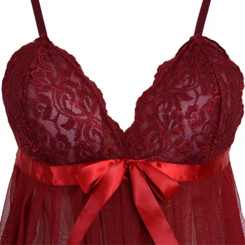 Žensko seksi donje rublje cvjetne čipke ženska košulja Babydoll Chemise Porno Sex Underwear Dress Seksi Straps Deep-V Floral Plus Size Lingerie S-3XL