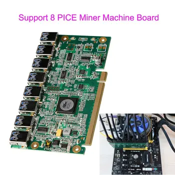 Od 1 do 8 PCIe Miner Machine Graphics Card Extension Cord PCI-E 16X Turn 8 Port USB3.0 PCIE Expansion Card Riser Card BTC LTC ETH