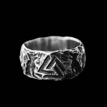 www.countryclub.com.hr Viking Men Wolves of Odin Valknut kovanje prsten od nehrđajućeg čelika poganski skandinavski Amulet nakit dečko dar OSR747